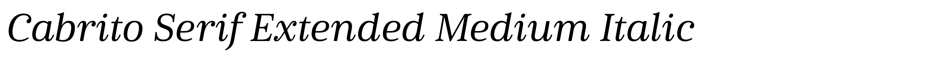 Cabrito Serif Extended Medium Italic